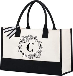 Best Monogrammed Canvas Tote Bag 